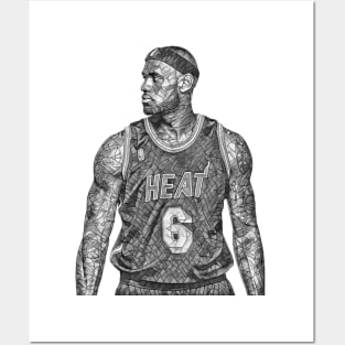 LeBron James Classic Mosaic Posters and Art